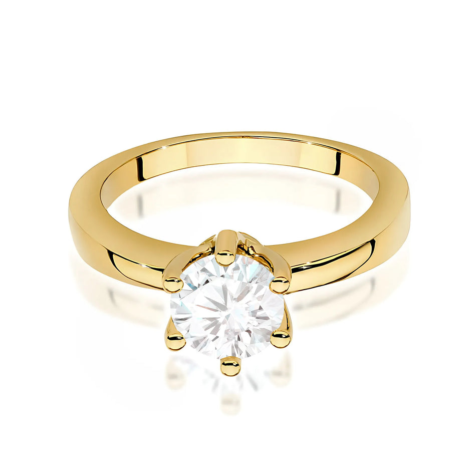 Gold Ring with 1.00ct Lab-diamond
