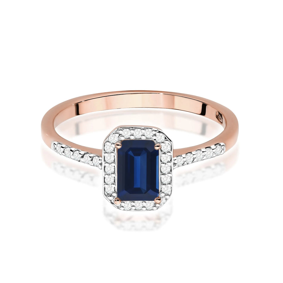 Gold Ring with 0.60ct Sapphire and 0.186ct Diamonds