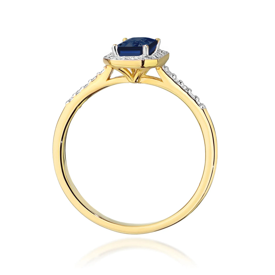 Gold Ring with 0.60ct Sapphire and 0.186ct Diamonds