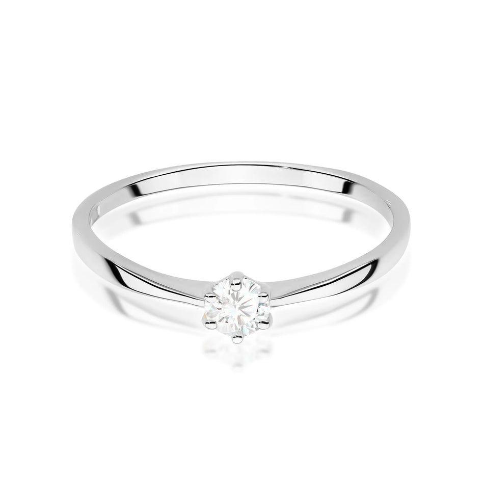 Zlatý prsten s diamantem 0,15 ct