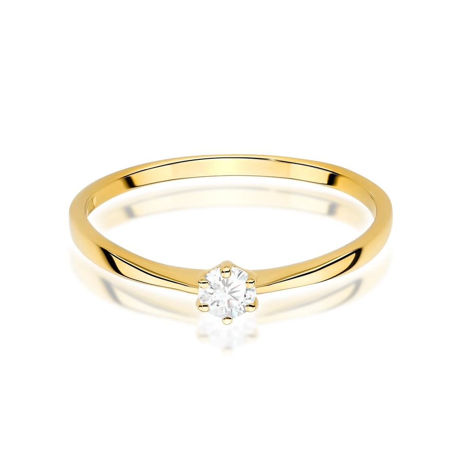 Gold Ring with 0.10ct Lab-diamond