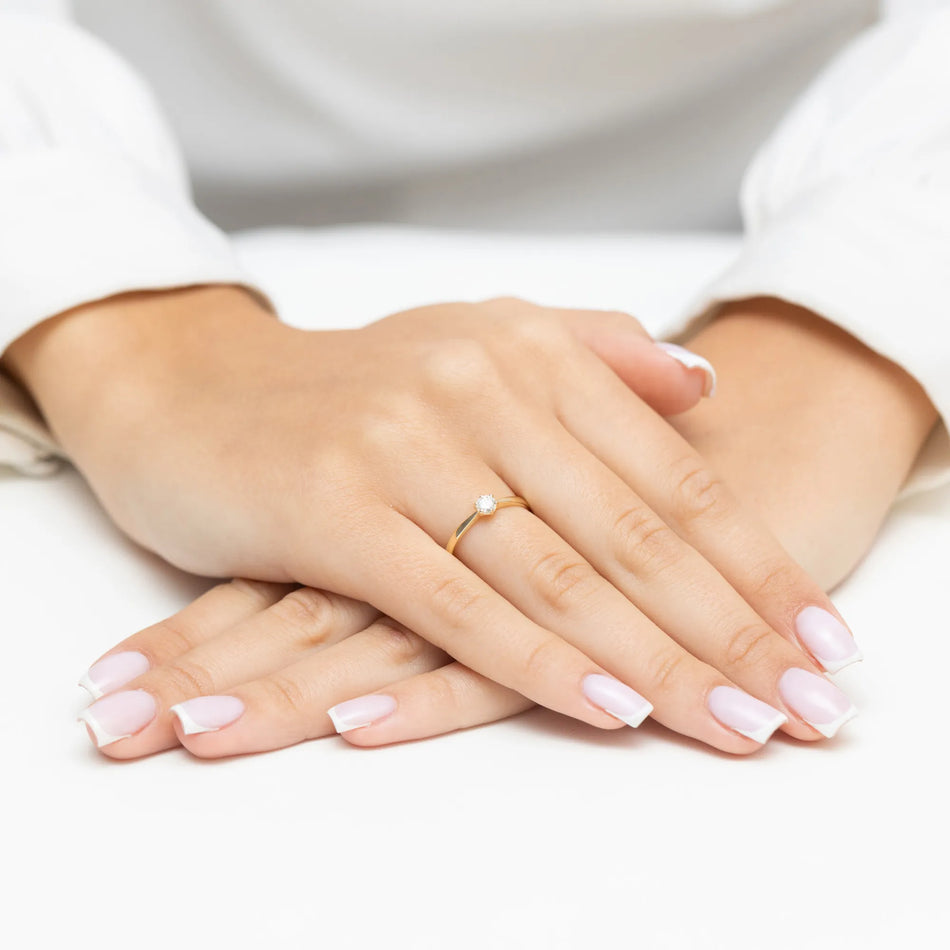 Zlatý prsten s diamantem 0,20 ct