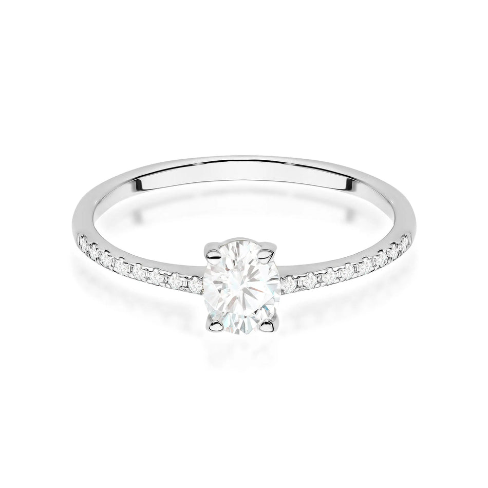 Gold Ring with 0.30ct and 0.08ct Diamonds