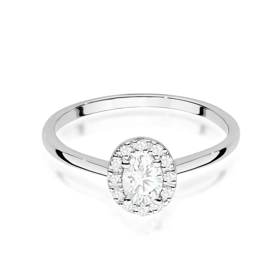 Gold Ring with 0.30ct and 0.10ct Lab-diamonds