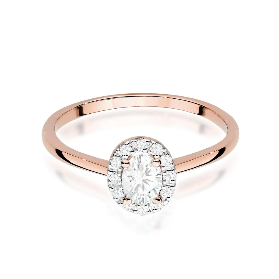 Gold Ring with 0.30ct and 0.10ct Lab-diamonds
