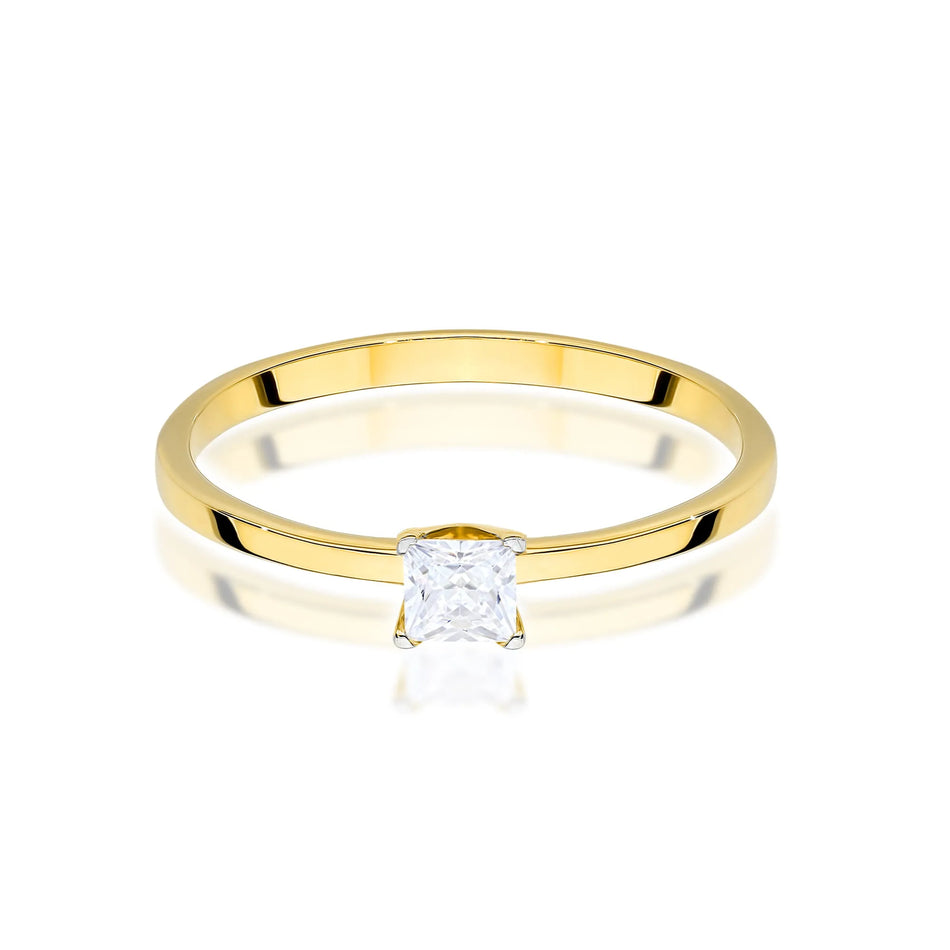 Gold Ring with 0.30ct Lab-diamond