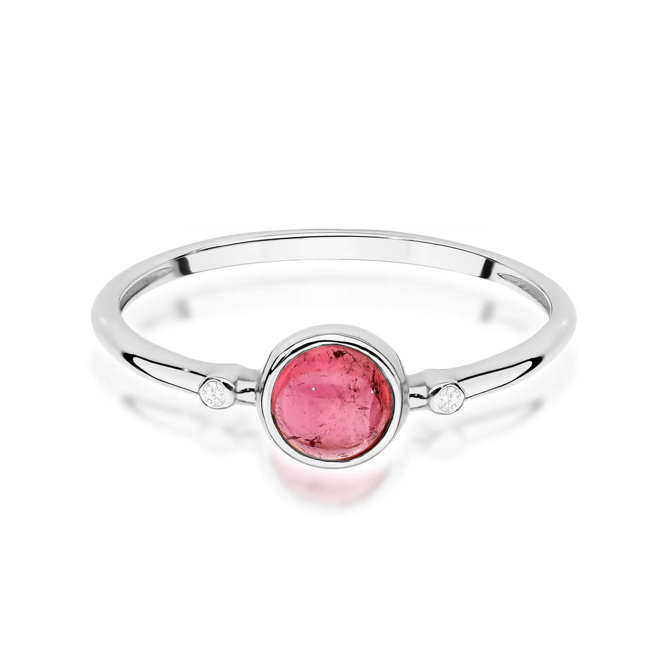 Gold Ring with 0.60ct Pink Tourmaline and 0.01ct Diamonds