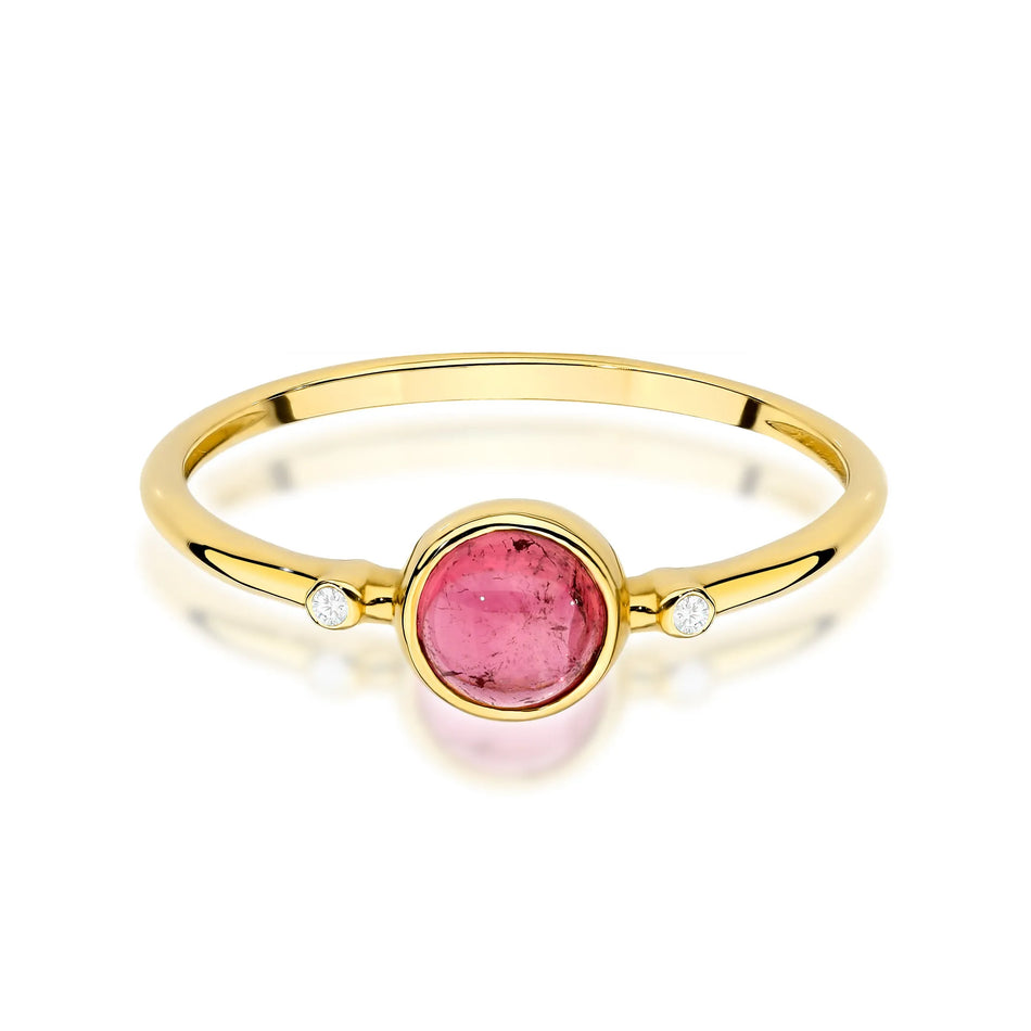 Gold Ring with 0.60ct Pink Tourmaline and 0.01ct Diamonds