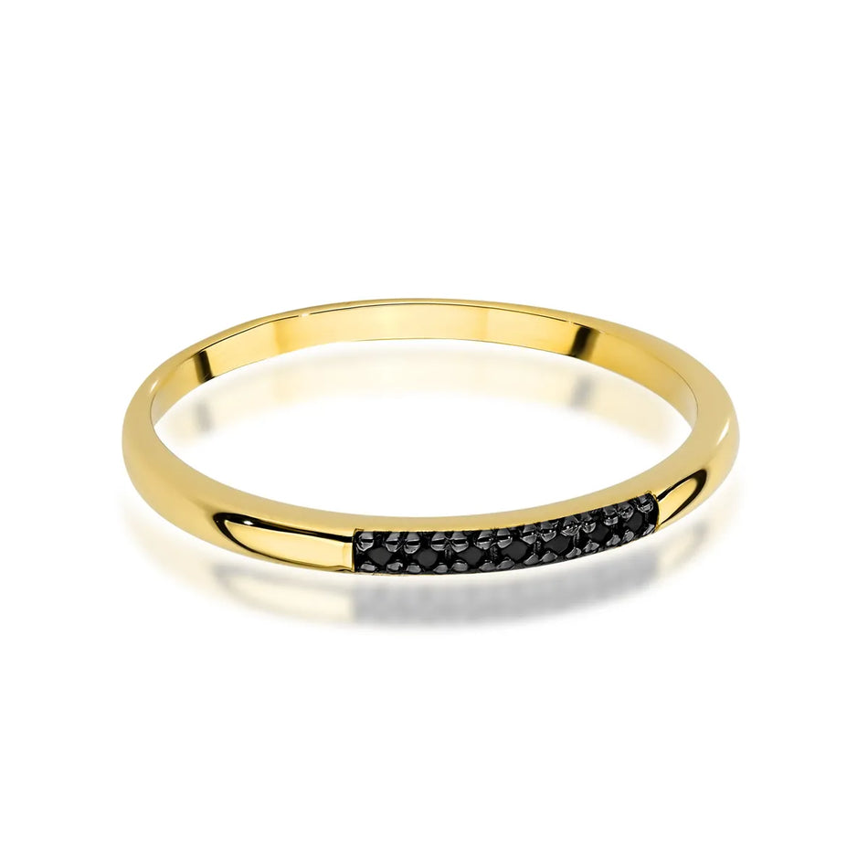 Gold Ring with 0.035ct Black Diamonds