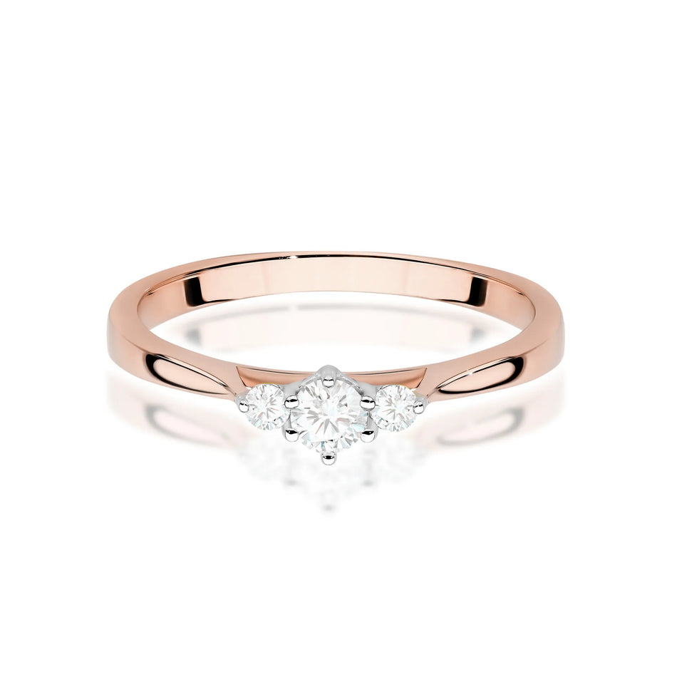 Gold Ring with 0.13ct and 0.06ct Diamonds