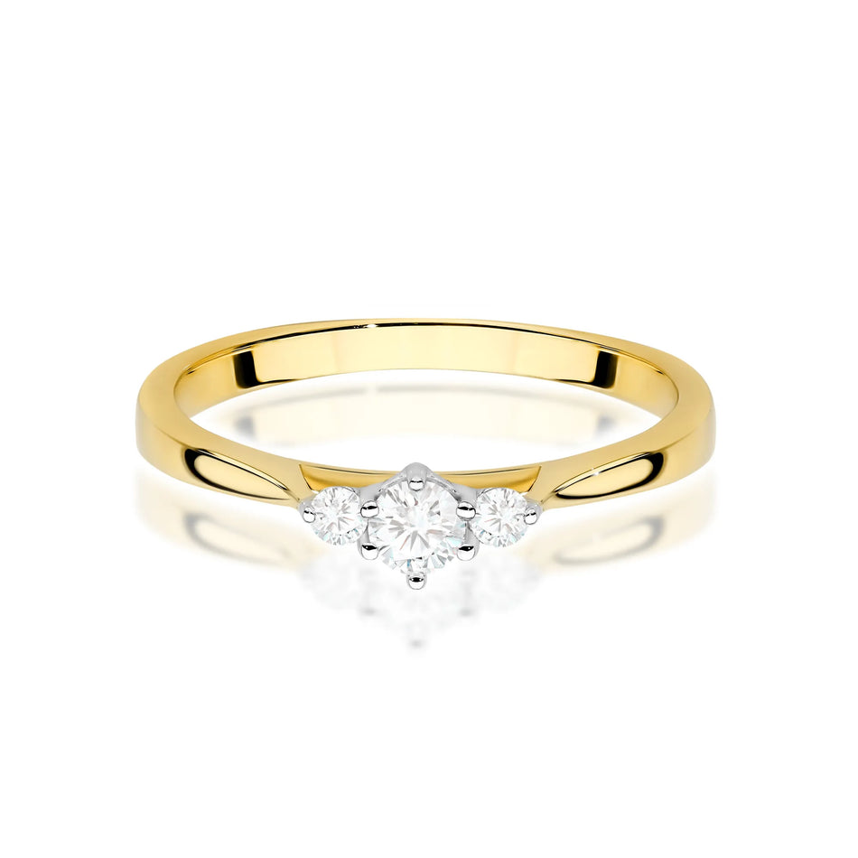 Gold Ring with 0.13ct and 0.06ct Diamonds