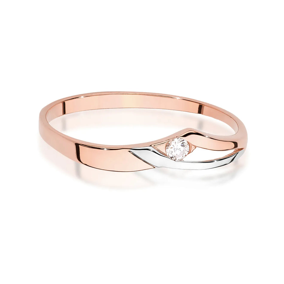 Zlatý prsten s diamantem 0,04 ct