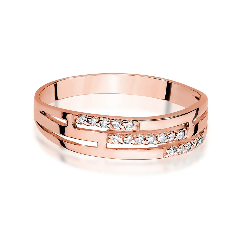 Gold Ring with 0.146ct Diamonds