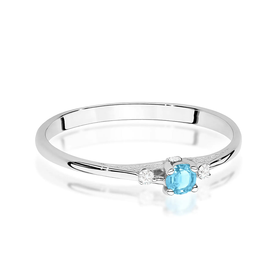 Zlatý prsten s topazem 0,15 ct a diamanty 0,046 ct