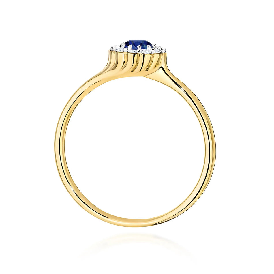 Gold Ring with 0.50ct Sapphire and 0.103ct Diamonds