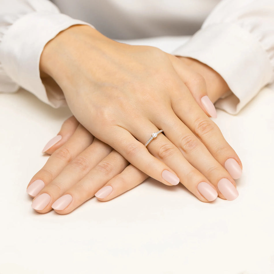 Gold Ring with 0.03ct and 0.08ct Diamonds