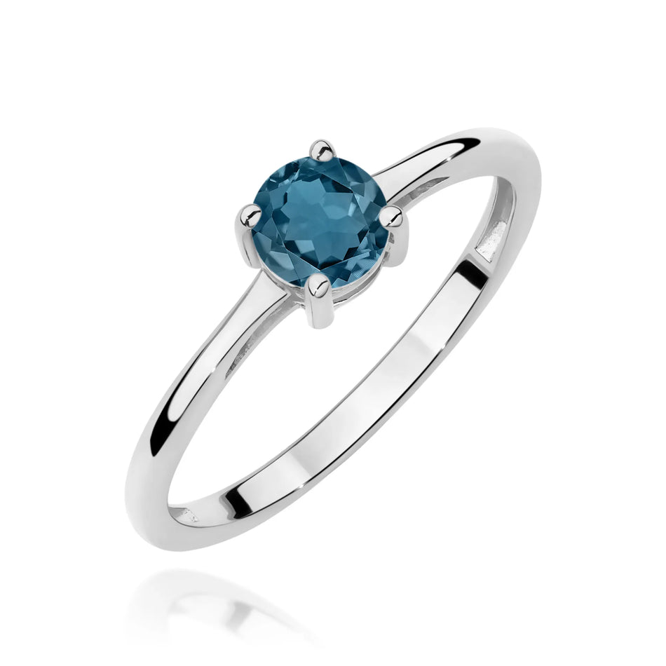 Zlatý prsten s topazem London Blue 0,50 ct