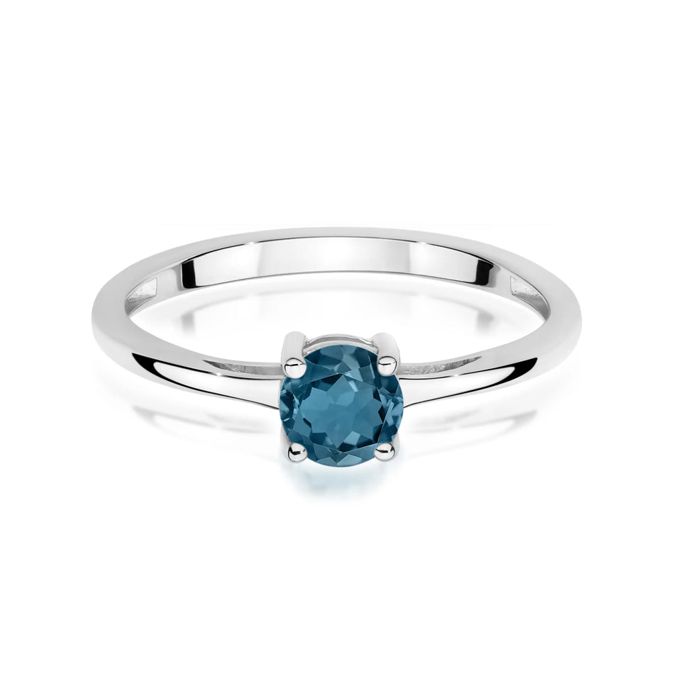 Zlatý prsten s topazem London Blue 0,50 ct