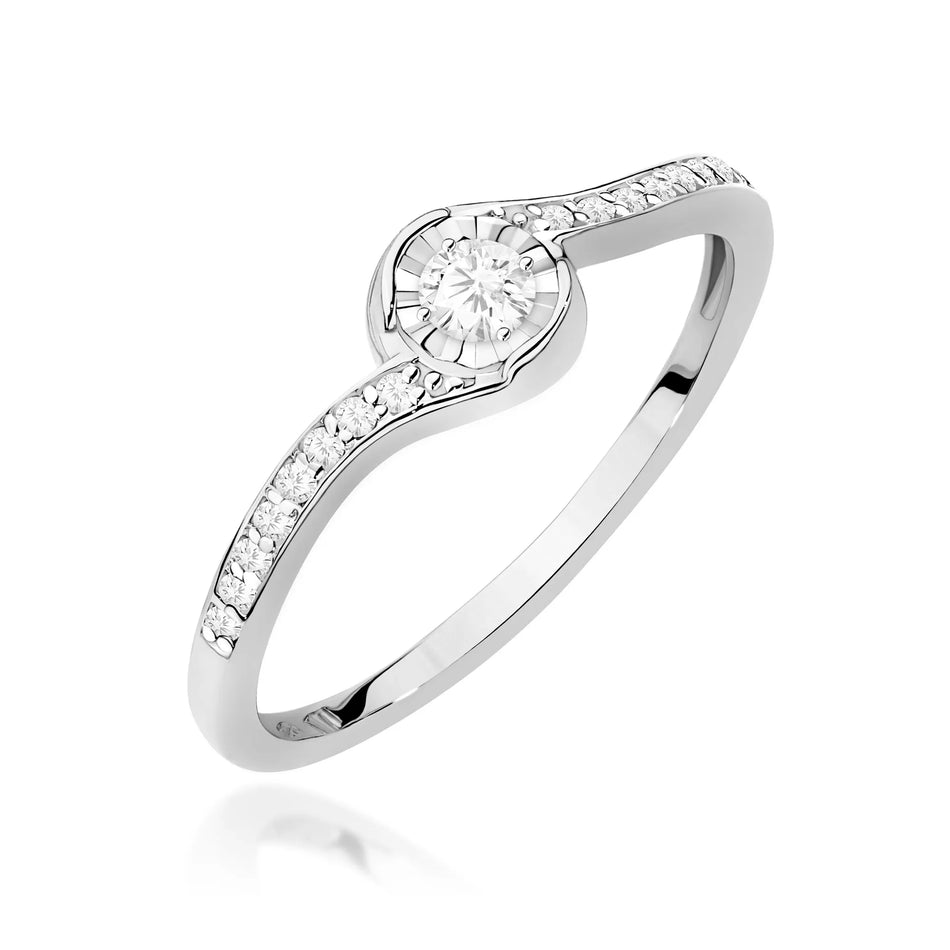 Gold Ring with 0.08ct and 0.08ct Diamonds