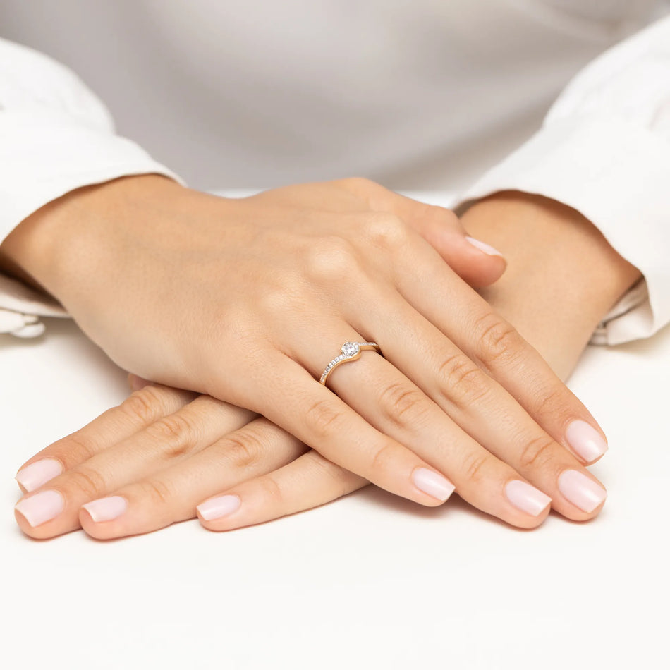 Zlatý prsten s diamanty 0,08 ct a 0,08 ct