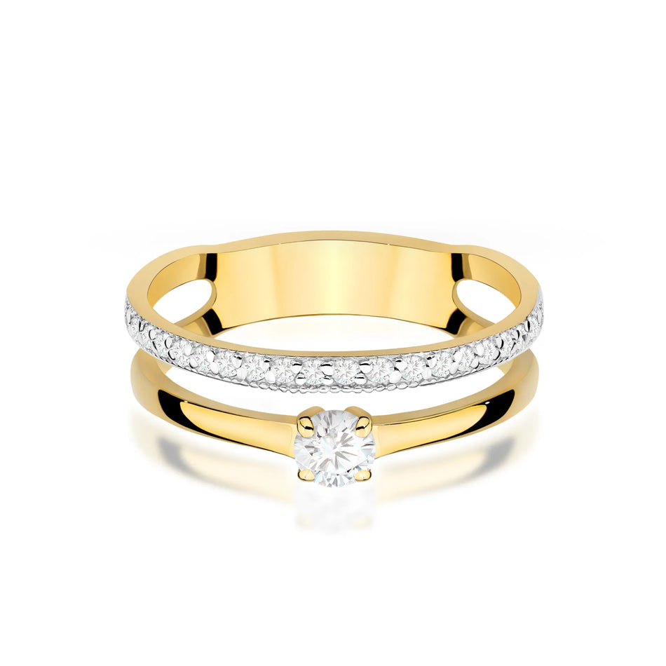 Gold Ring with 0.24ct and 0.16ct Diamonds