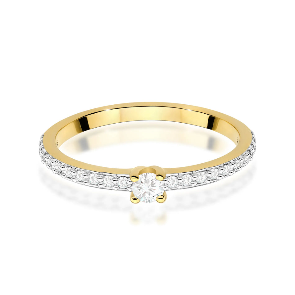 Gold Ring with 0.08ct and 0.11ct Diamonds