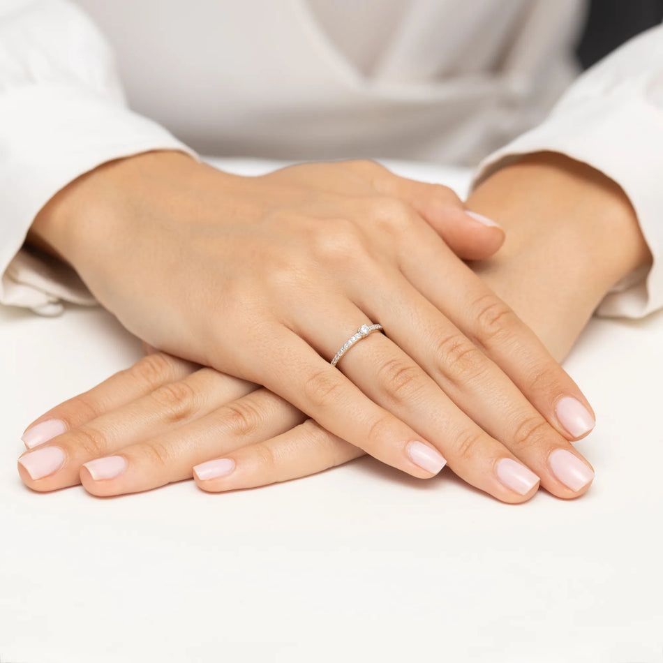 Zlatý prsten s diamanty 0,08 ct a 0,11 ct