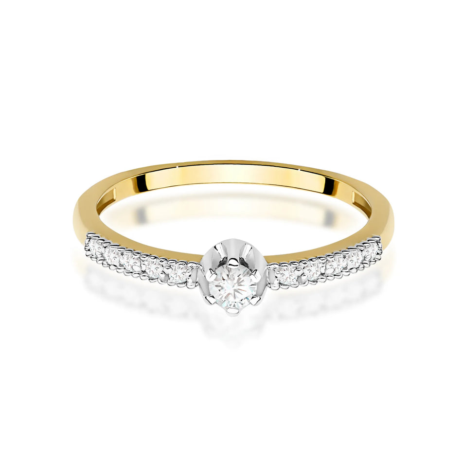 Gold Ring with 0.08ct and 0.09ct Diamonds