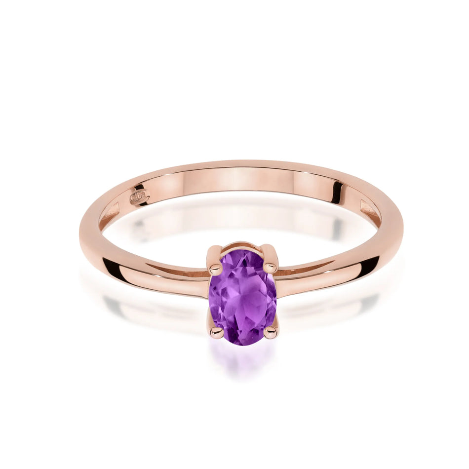 Gold Ring with 0.40ct Amethyst