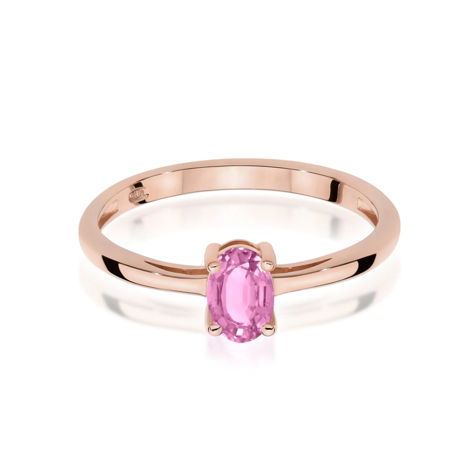 Gold Ring with 0.45ct Pink sapphire