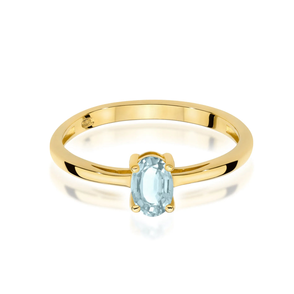 Gold Ring with 0.35ct Aquamarine
