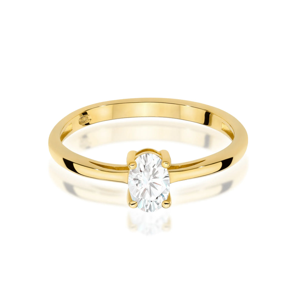 Gold Ring with 0.40ct Lab-diamond