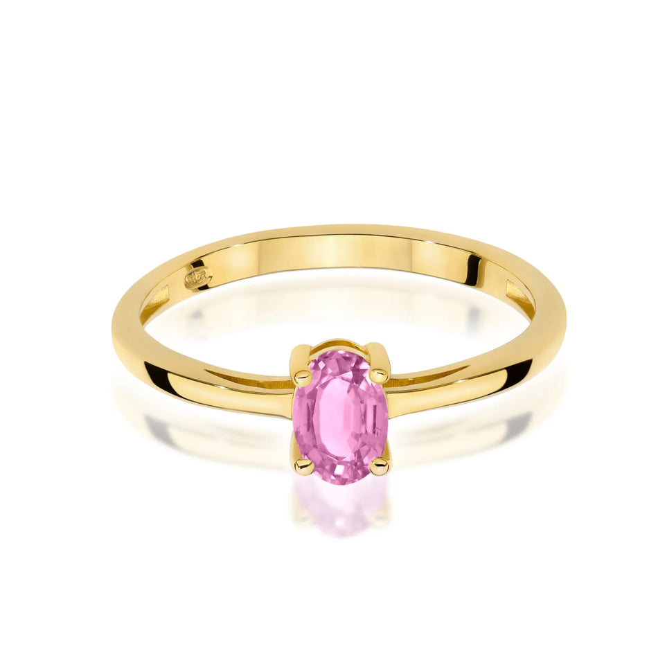 Gold Ring with 0.45ct Pink sapphire