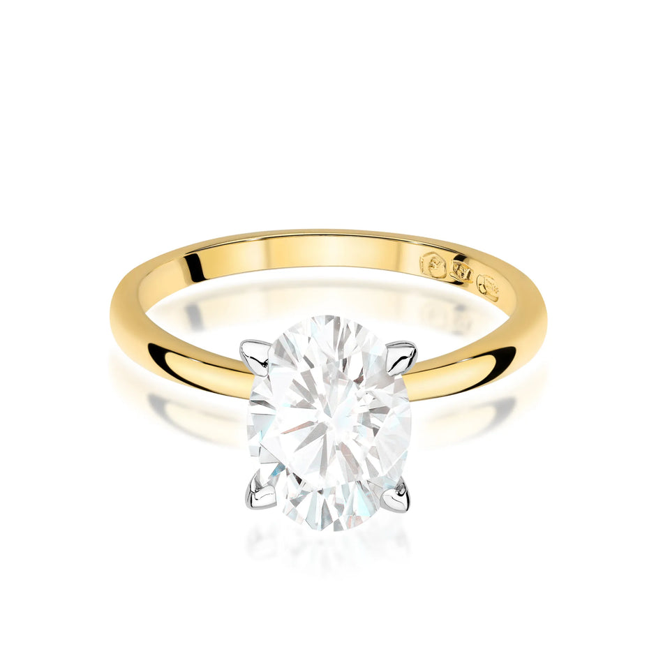 Gold Ring with 2.00ct Lab-diamond