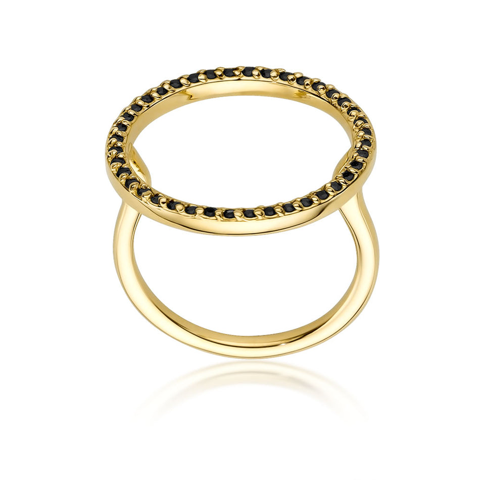 Gold Ring with 0.20ct Black Diamonds