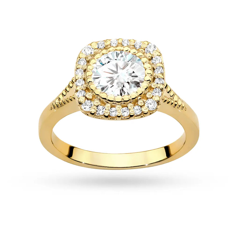 Zlatý prsten s diamantem 0,70 ct a postranními diamanty 0,196 ct