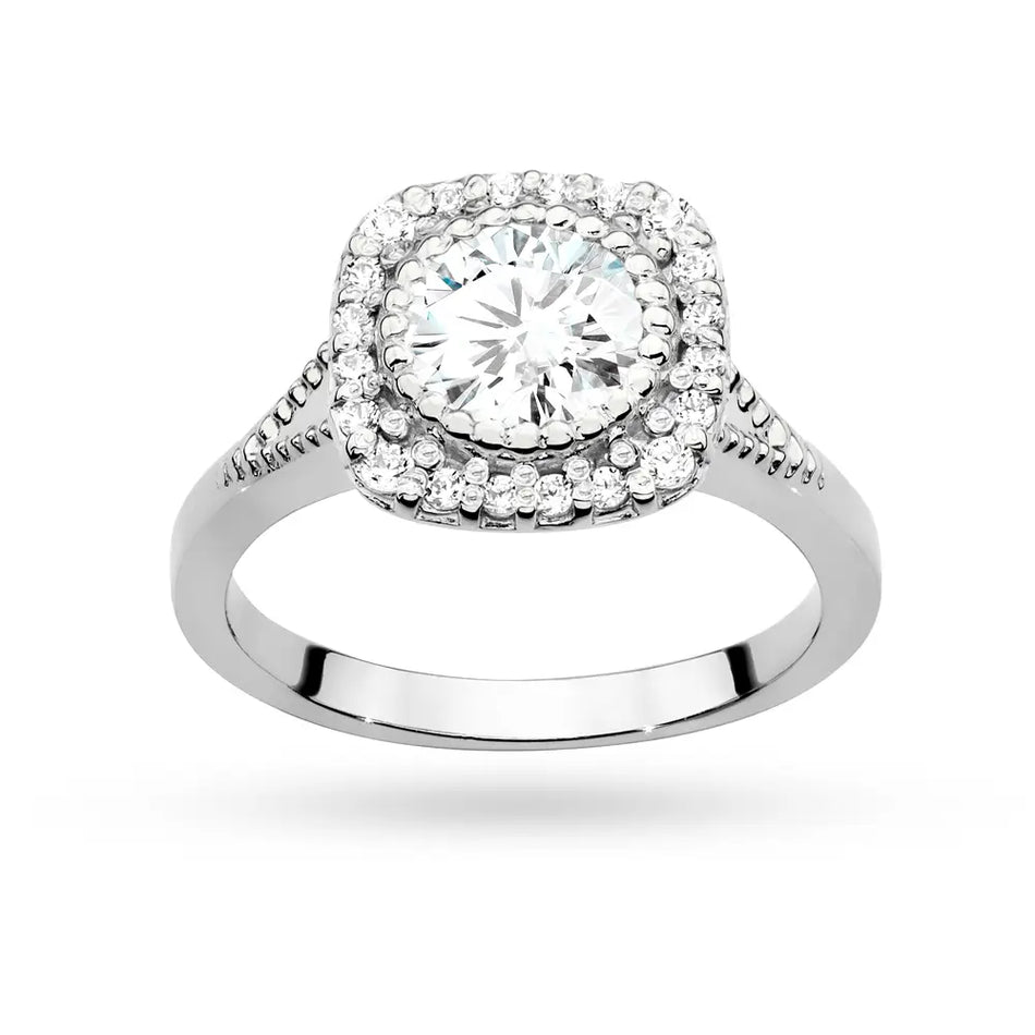 Zlatý prsten s diamantem 0,70 ct a postranními diamanty 0,196 ct