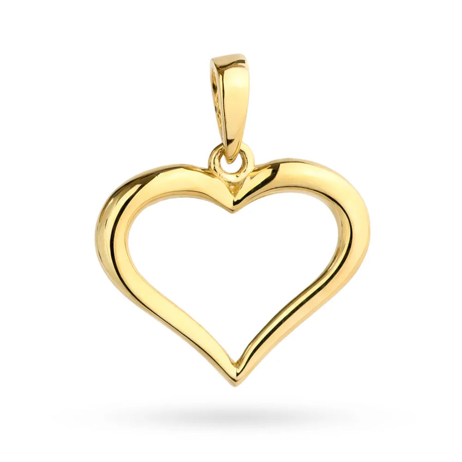 Gold heart outline pendant Jeso
