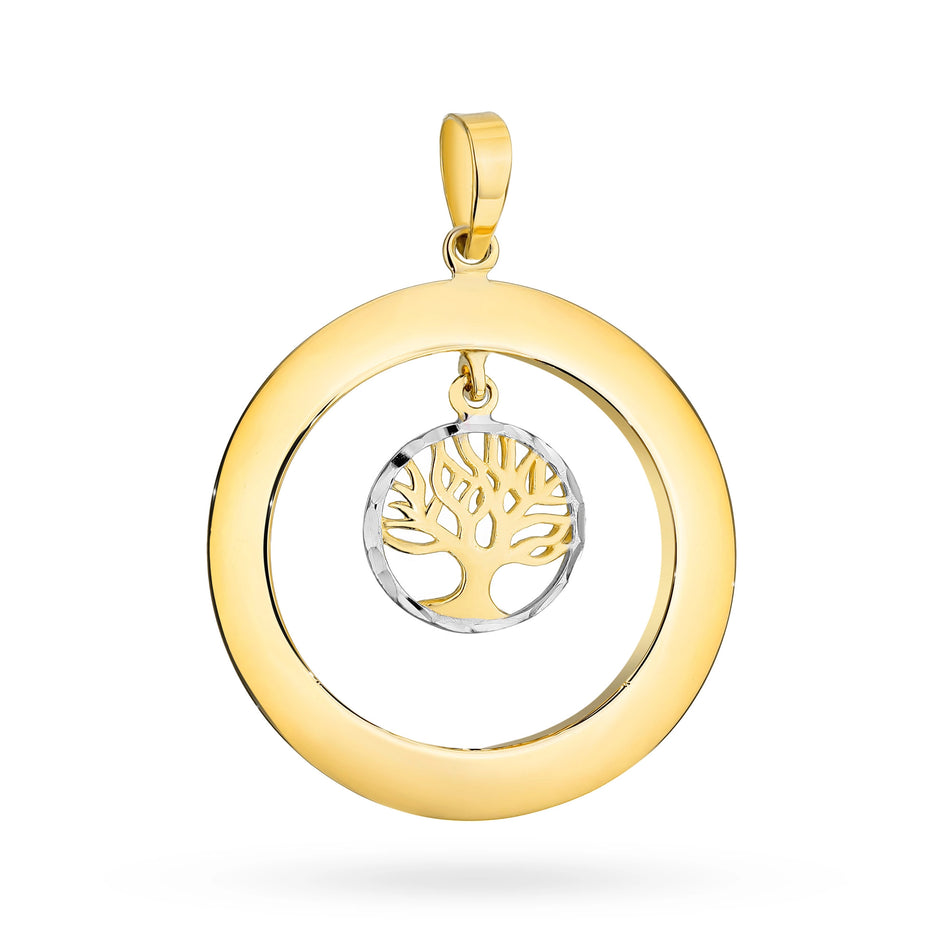 Two-color Gold Pendant Tree of Happiness