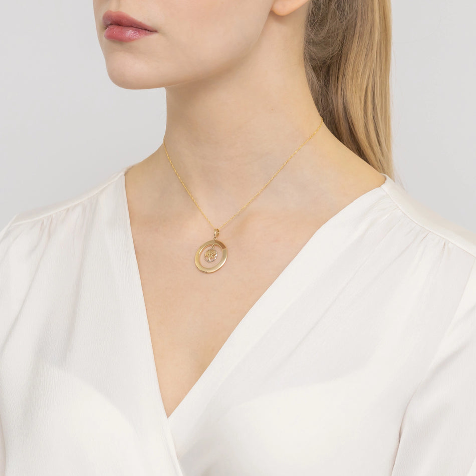 Two-color Gold Pendant Tree of Happiness