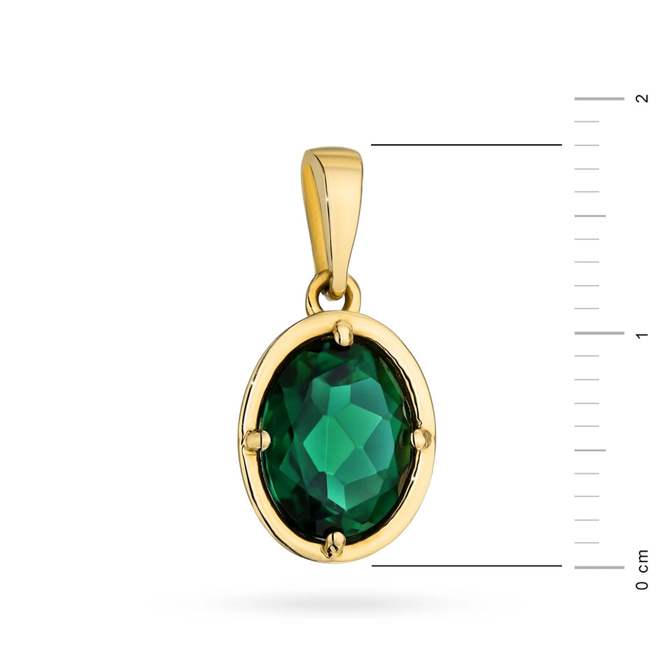 Gold Pendant with Green Quartz