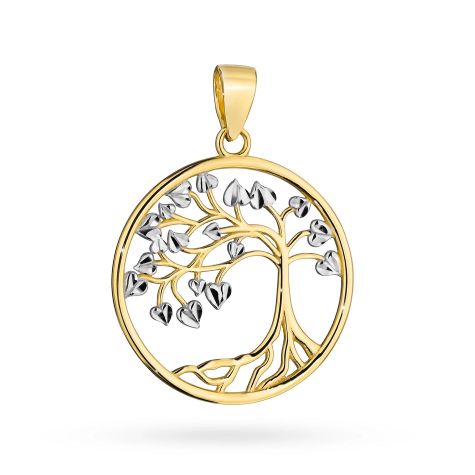 Two-color Gold Pendant Tree of Happiness