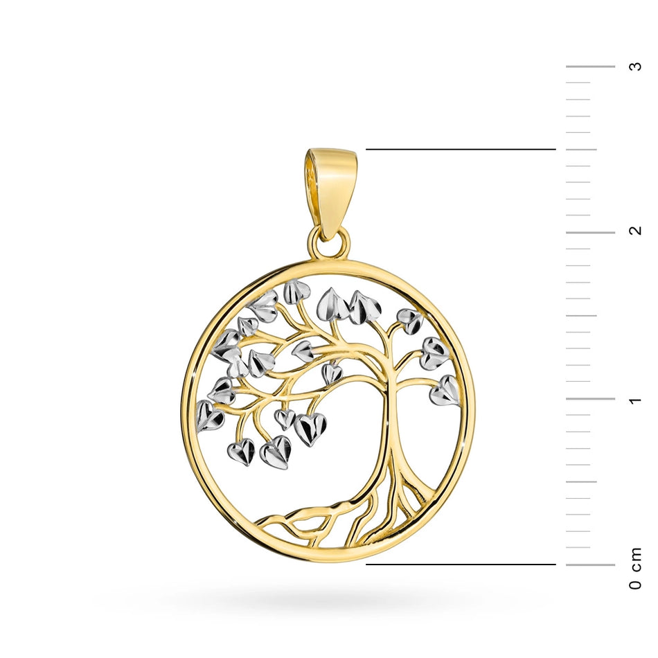 Two-color Gold Pendant Tree of Happiness