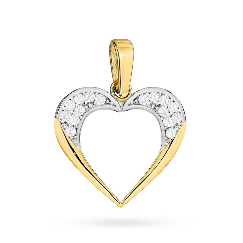 Gold Pendant with Zirconia Heart
