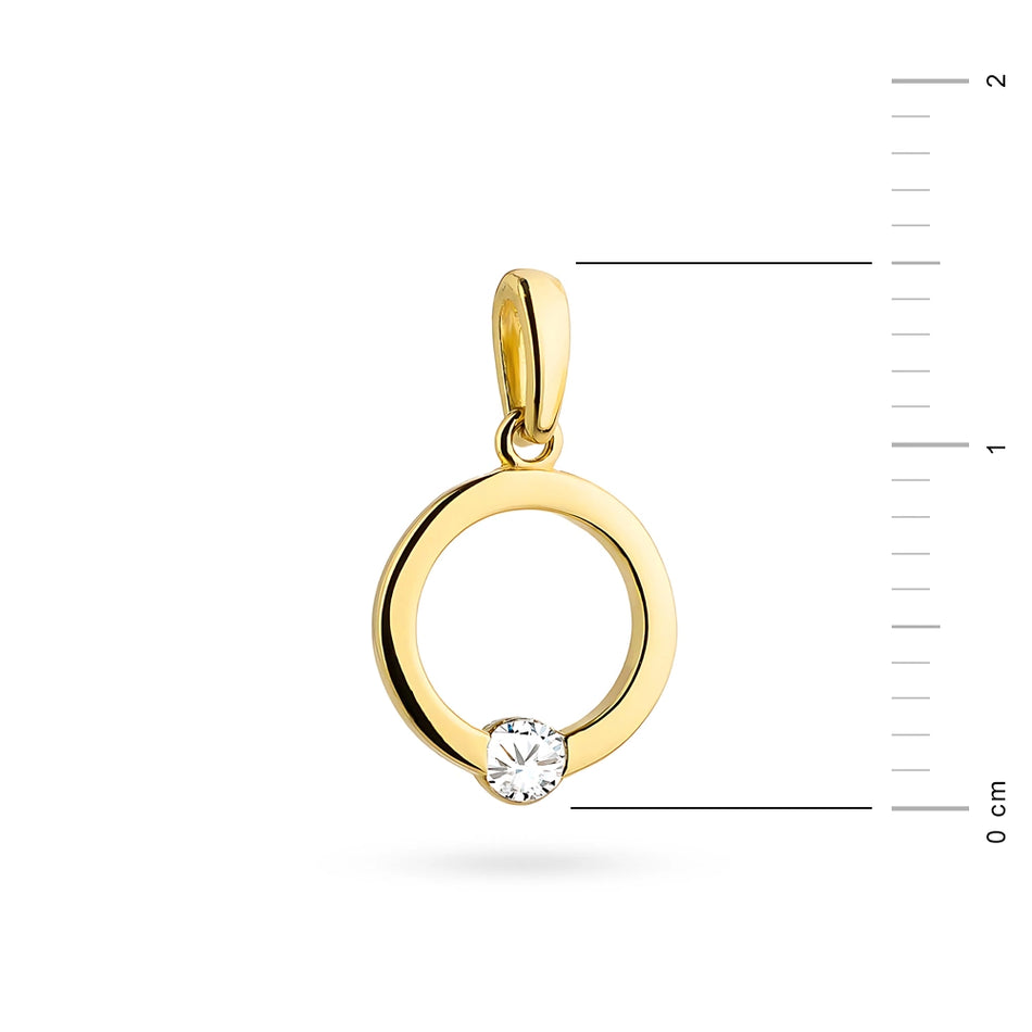 Zlatý prsten s přívěskem se zirkony