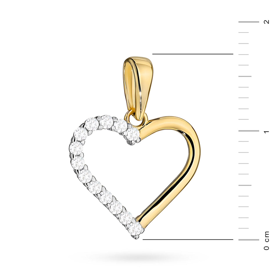 Gold Pendant Heart with Zirconia