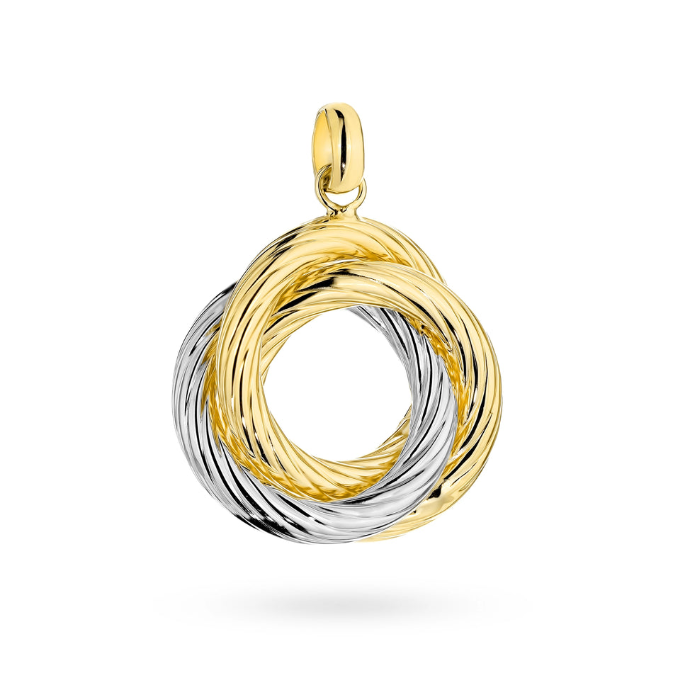 Two-color Gold Pendant with Three Rings