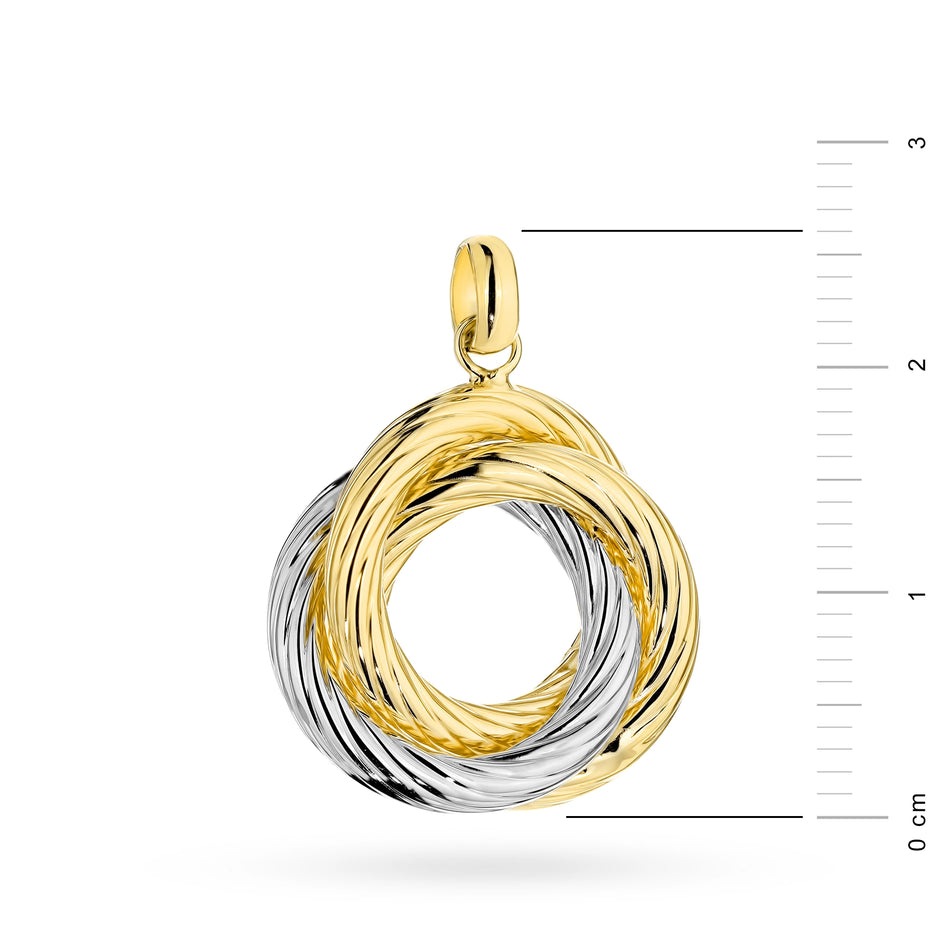 Two-color Gold Pendant with Three Rings