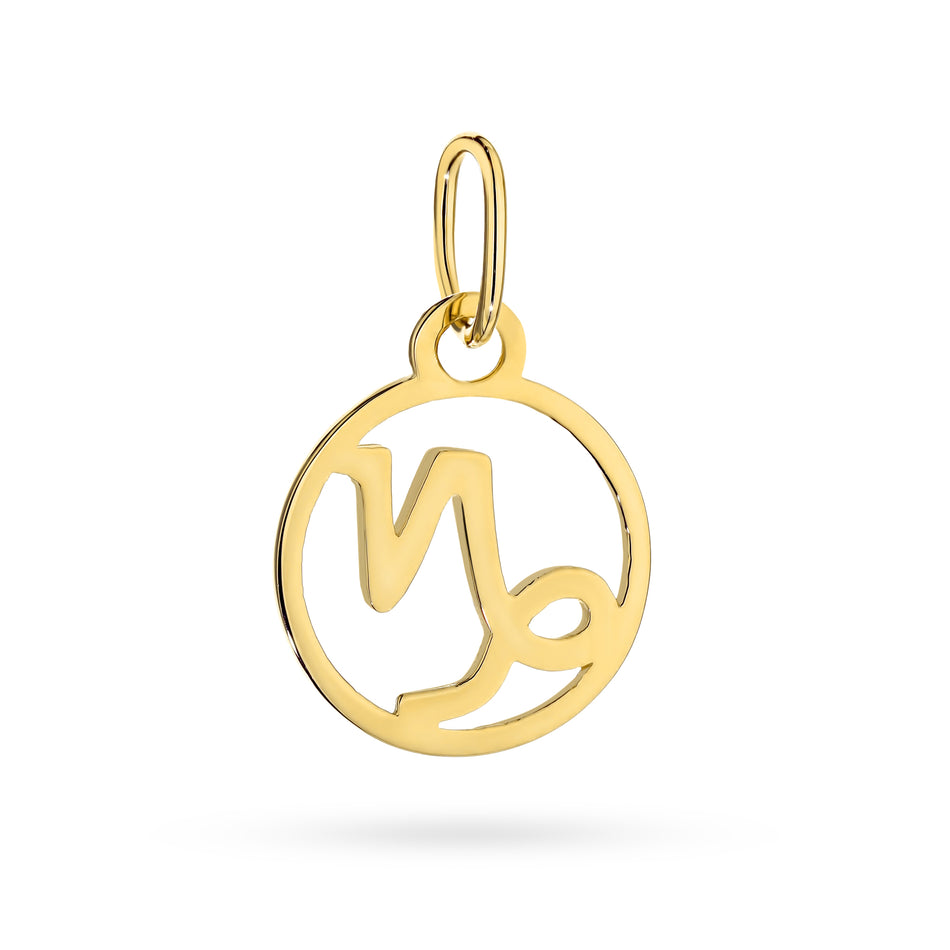 Gold Pendant Zodiac Sign Capricorn