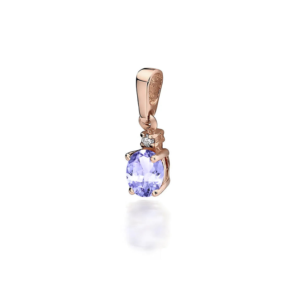 Gold pendant with tanzanite and diamond